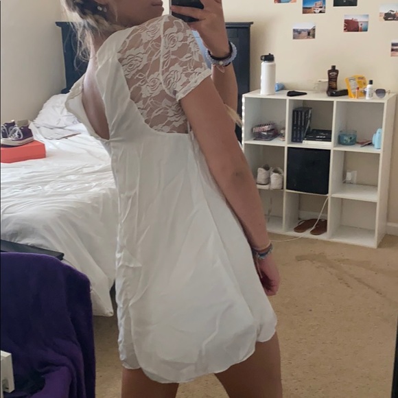 White lace cap sleeve dress size S - Picture 2 of 3